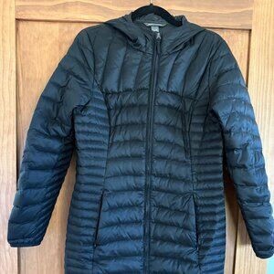 Eddie Bauer Down Coat with Hood Size M Black